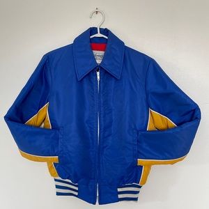 Vintage Blue & Yellow Bomber Jacket